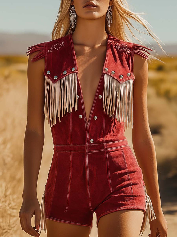 Tamara | Combinaison Franges Femme Style Western