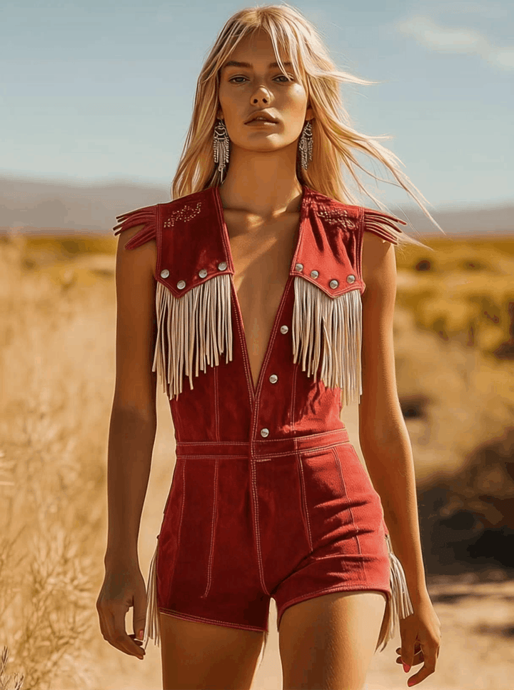 Tamara | Combinaison Franges Femme Style Western