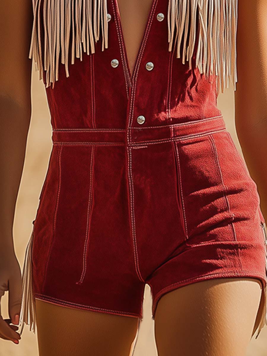 Tamara | Combinaison Franges Femme Style Western