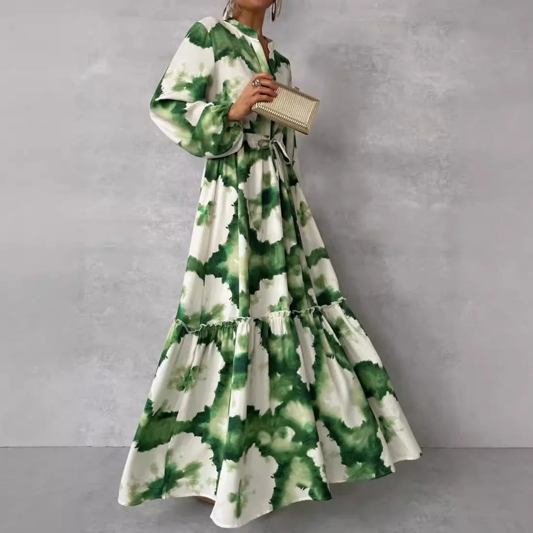 Cerena – Robe maxi élégante à manches longues