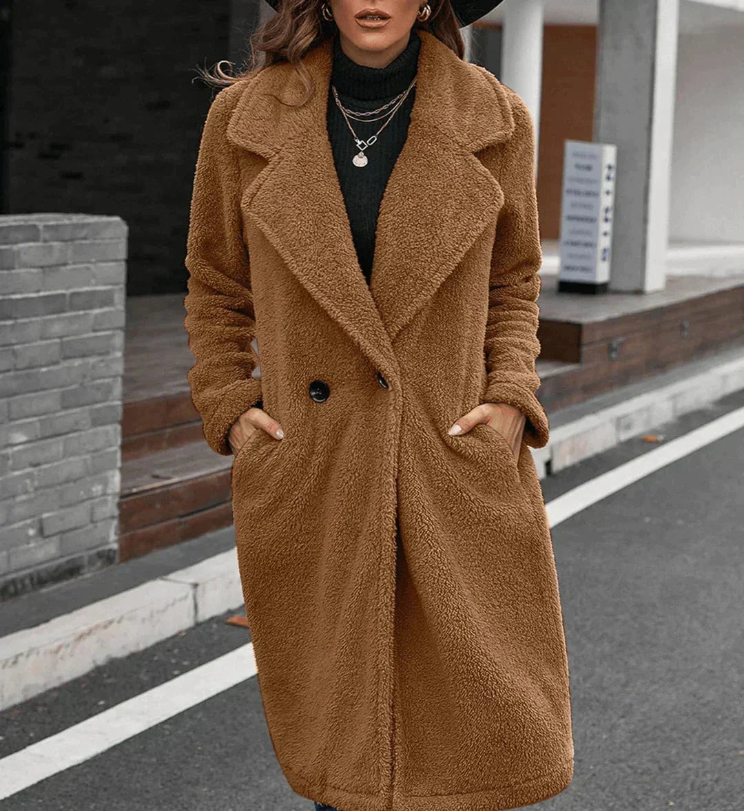 Manteau d'hiver en polaire luxueux, chaud et stylé pour femmes