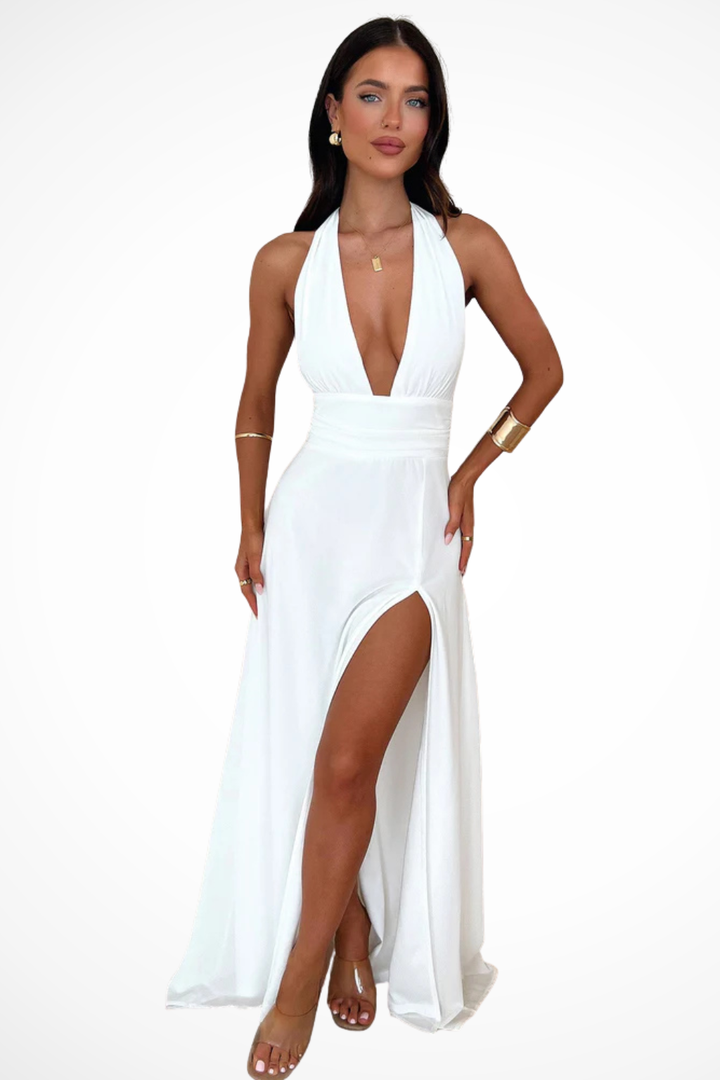 Thalassa | Robe maxi à dos nu pour femmes avec fente