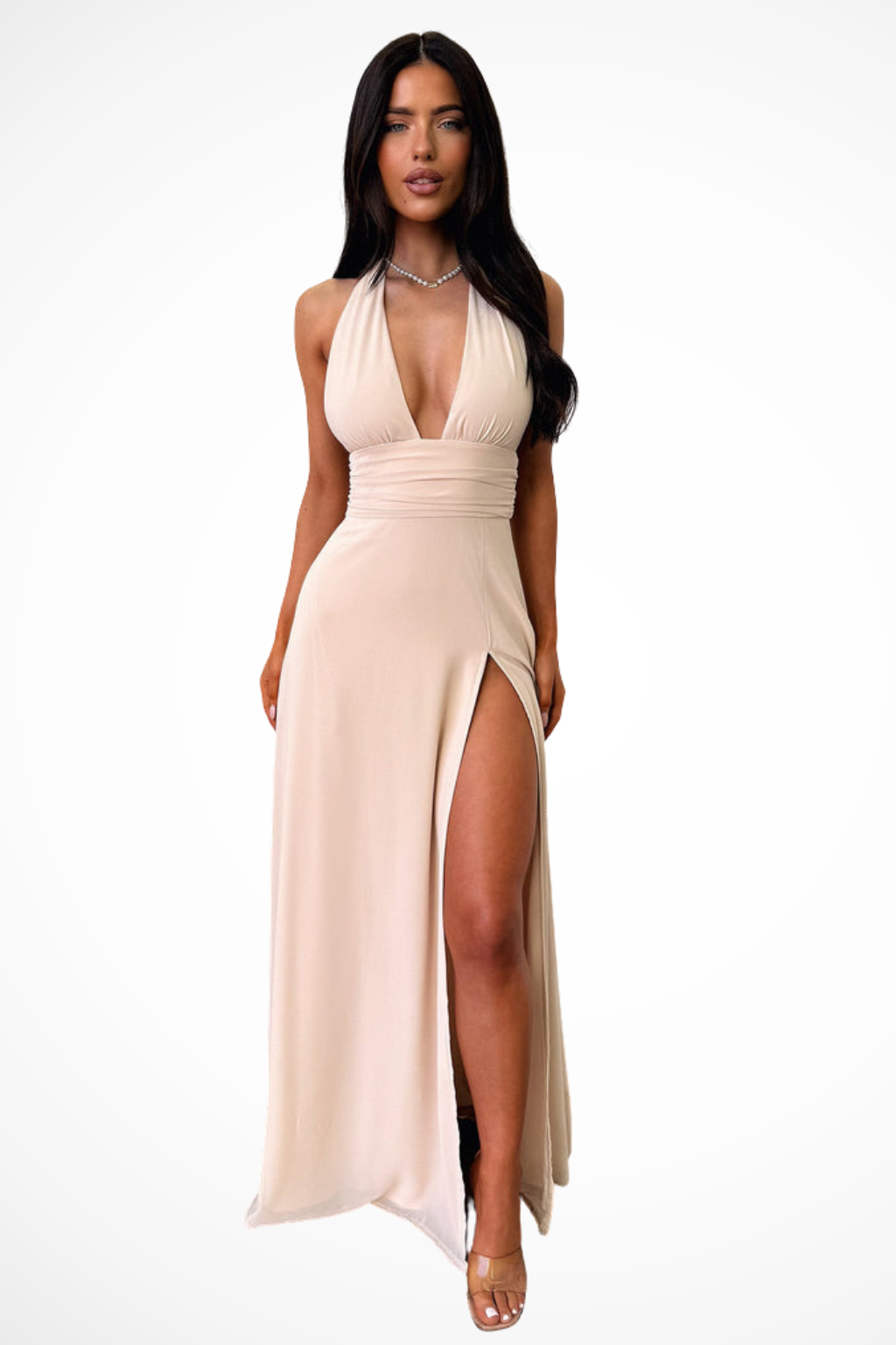 Thalassa | Robe maxi à dos nu pour femmes avec fente