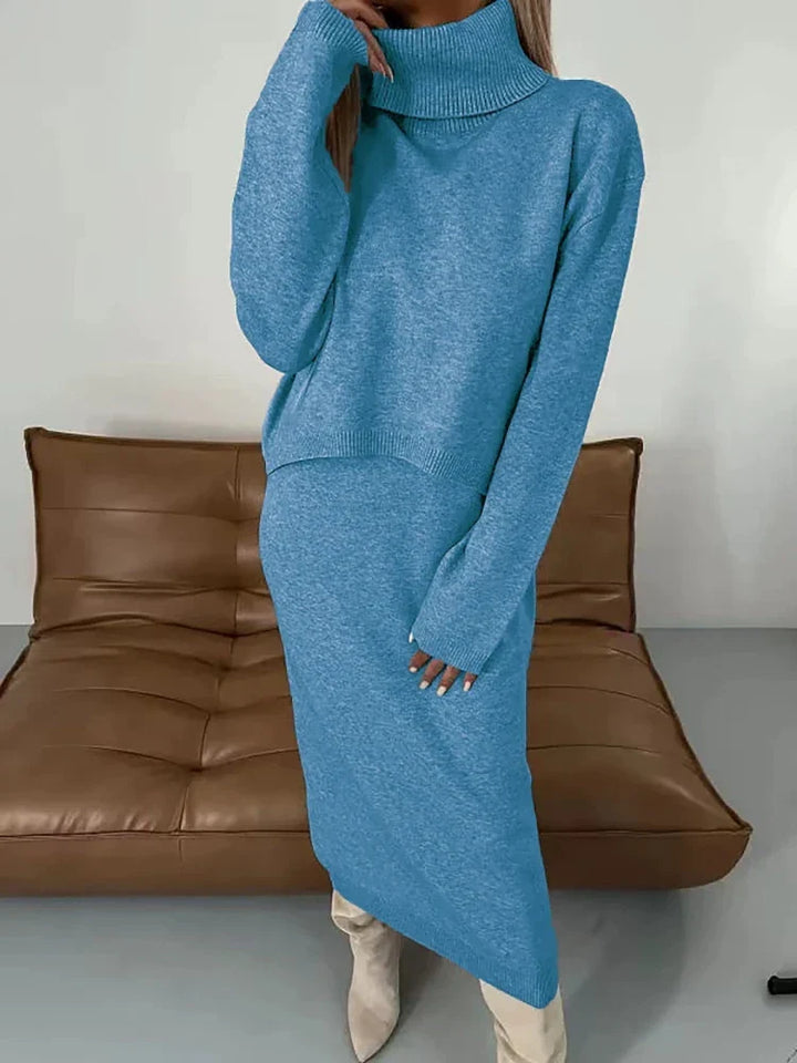 Thalina | Ensemble Tricot Femme Deux Pièces Robe Pull