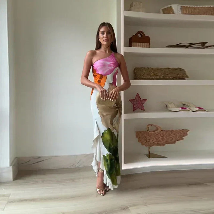 Theresa | Robe Maxi Asymétrique à Une Épaule pour Femmes