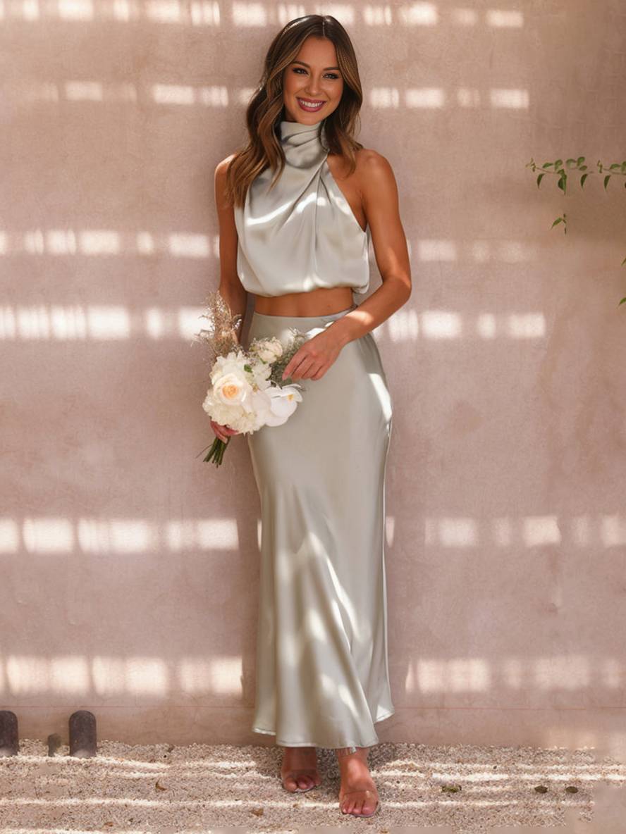 Tindra | Ensemble Deux-Pièces Femme Crop Top Jupe Maxi