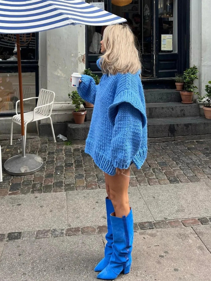 Pull oversize tendance pour femmes | Col roulé
