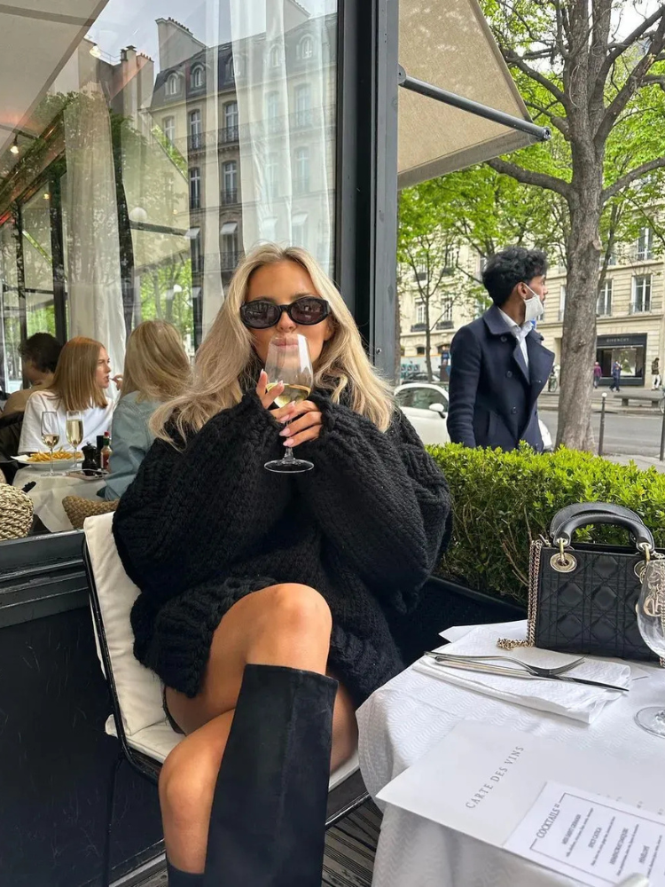 Pull oversize tendance pour femmes | Col roulé