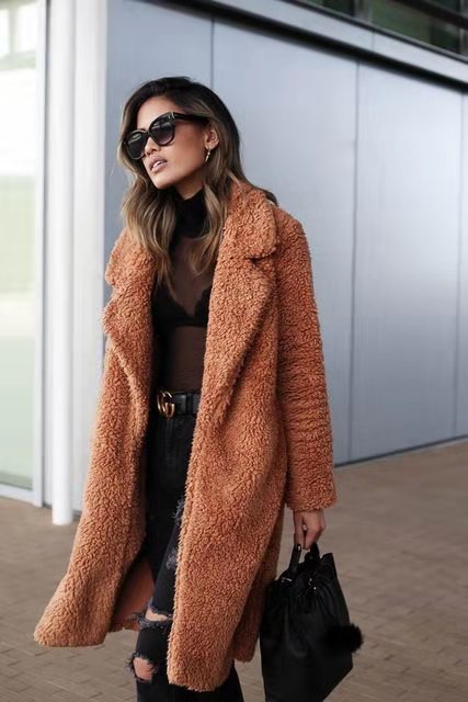 Lara | Manteau Trench en Teddy Long Femme