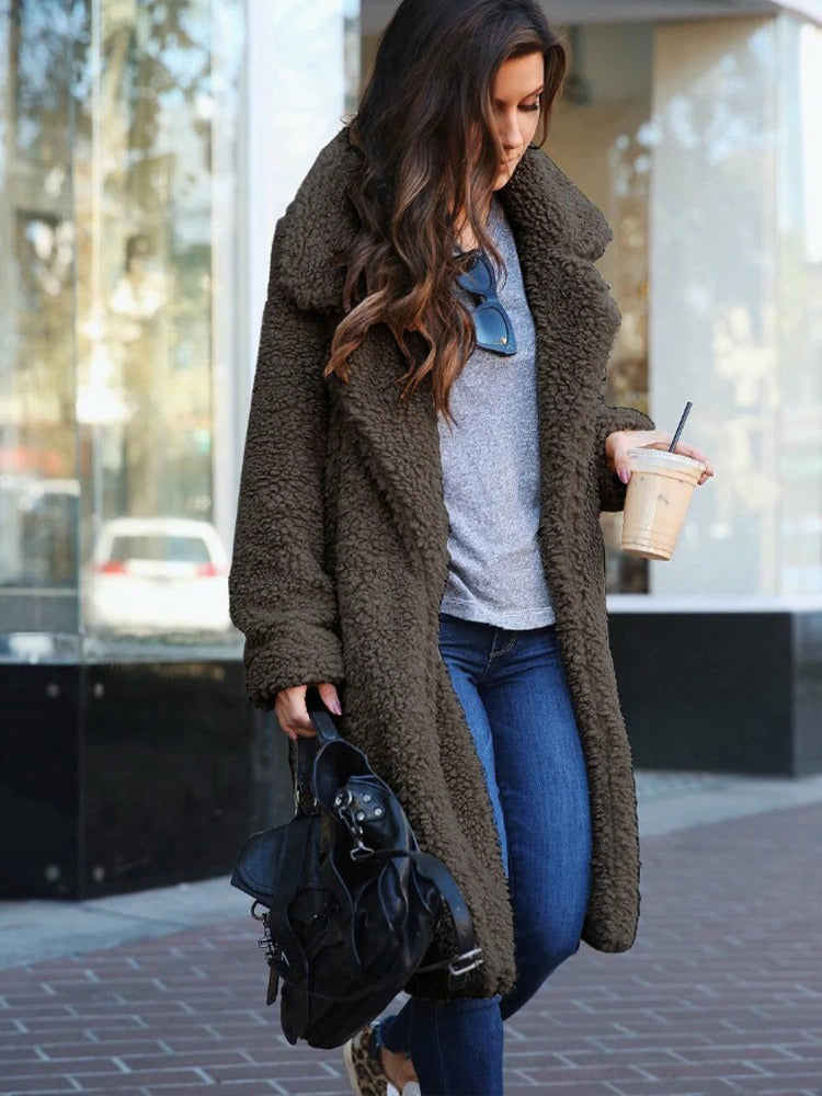 Lara | Manteau Trench en Teddy Long Femme