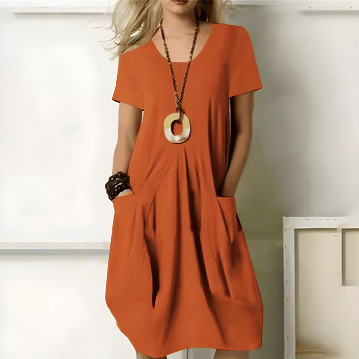 Aaliyah | Robe midi décontractée pour femme avec poches