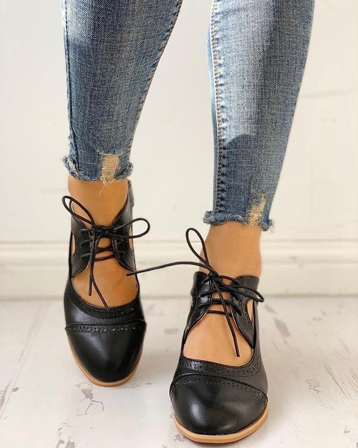 Clara - Escarpins pour femmes avec design vintage et talon bloc