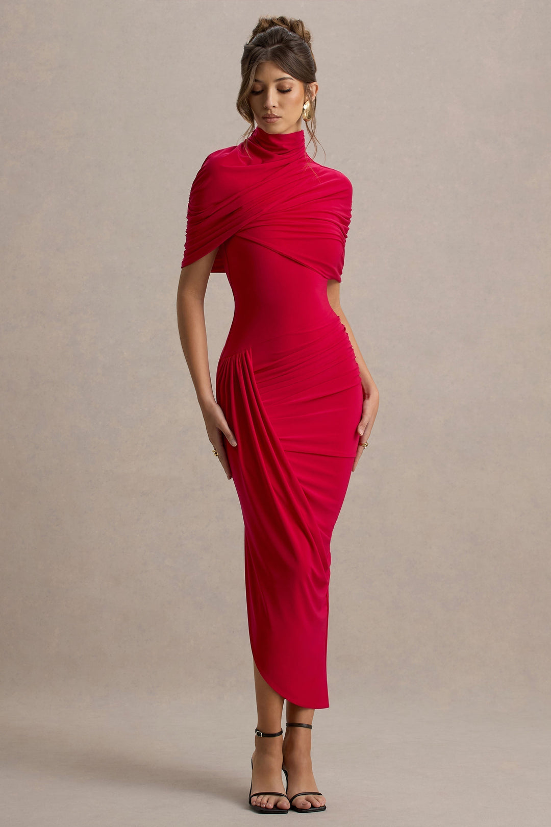 Taylor - Robe Maxi Asymétrique et Tressée avec Cape