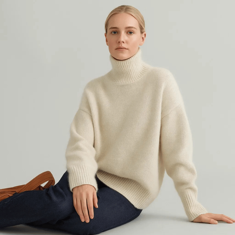 Ania | Pull à col roulé oversized doux pour femmes