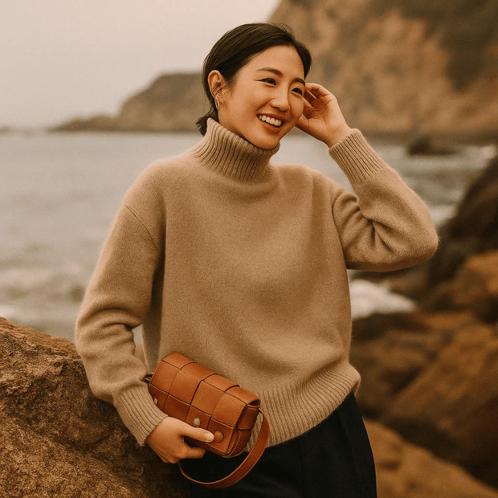 Ania | Pull à col roulé oversized doux pour femmes