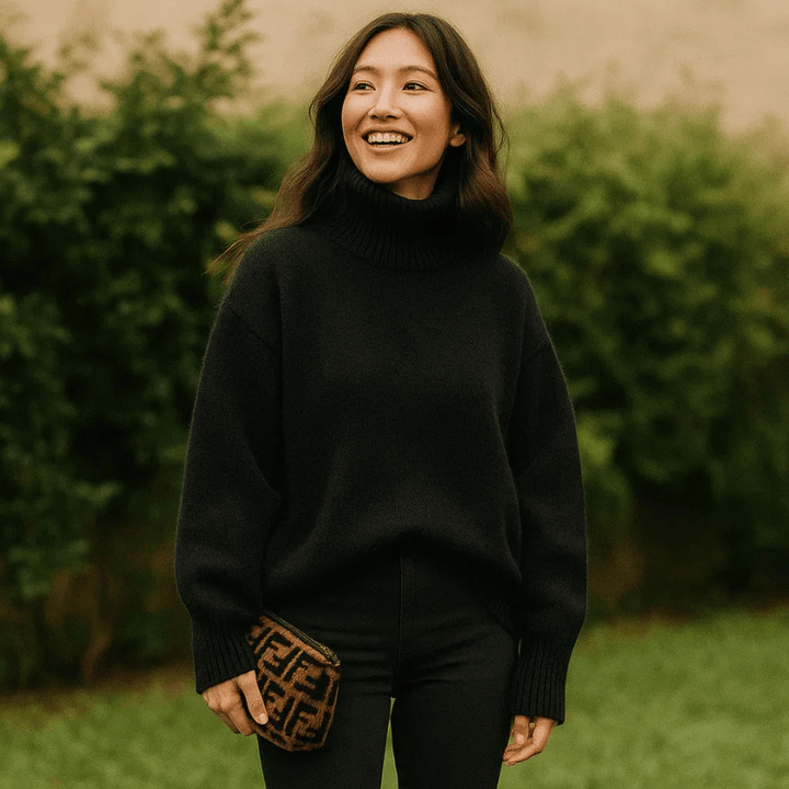 Ania | Pull à col roulé oversized doux pour femmes