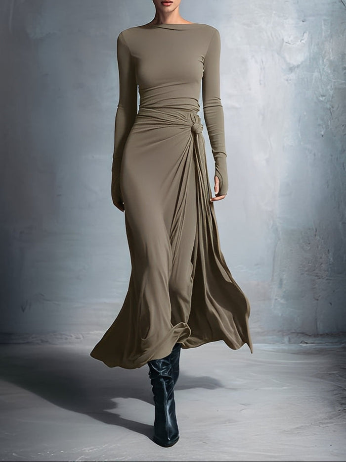 Joeena – Robe Maxi avec Nœud Latéral
