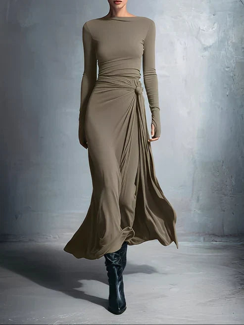 Emma | Robe maxi femme avec nœud latéral