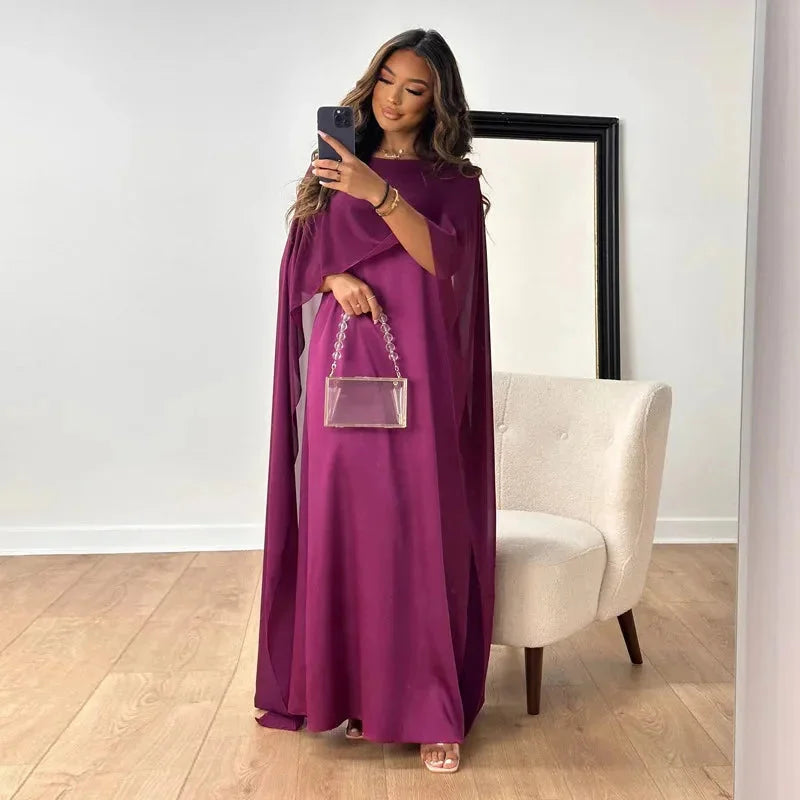 Valentina | Robe Maxikleid avec Cape pour Invités de Mariage