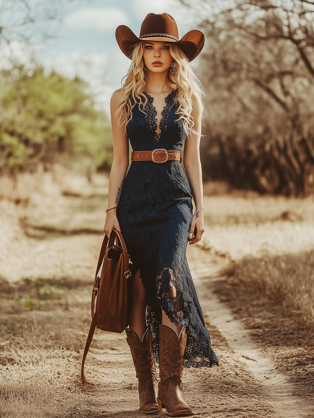 Valentina | Robe Midi Sans Manches en Dentelle pour Femmes