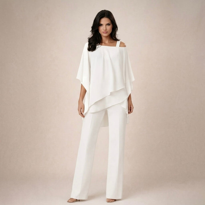 Valeria | Ensemble Haut Asymétrique et Pantalons Large Femme