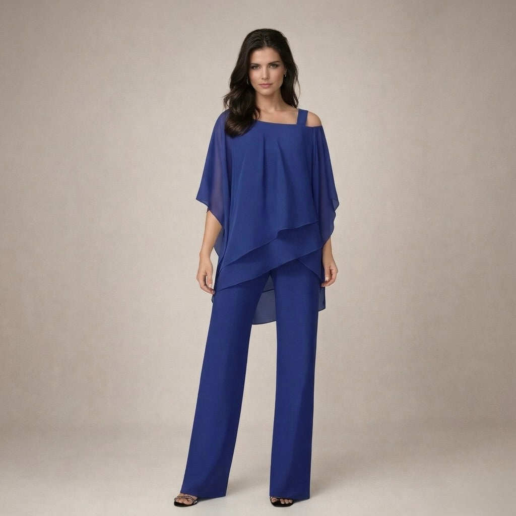 Valeria | Ensemble Haut Asymétrique et Pantalons Large Femme
