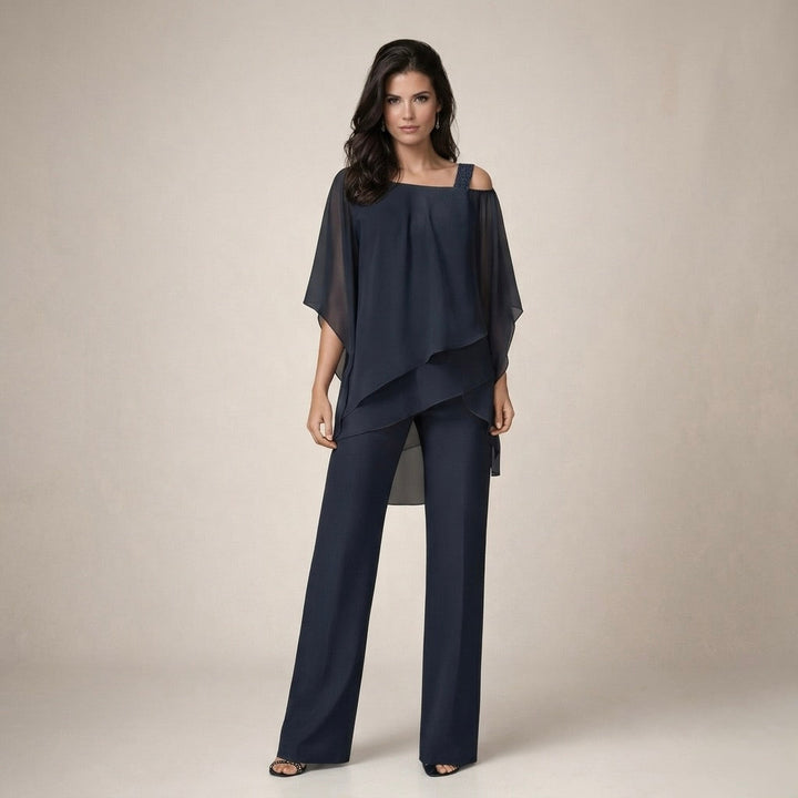 Valeria | Ensemble Haut Asymétrique et Pantalons Large Femme
