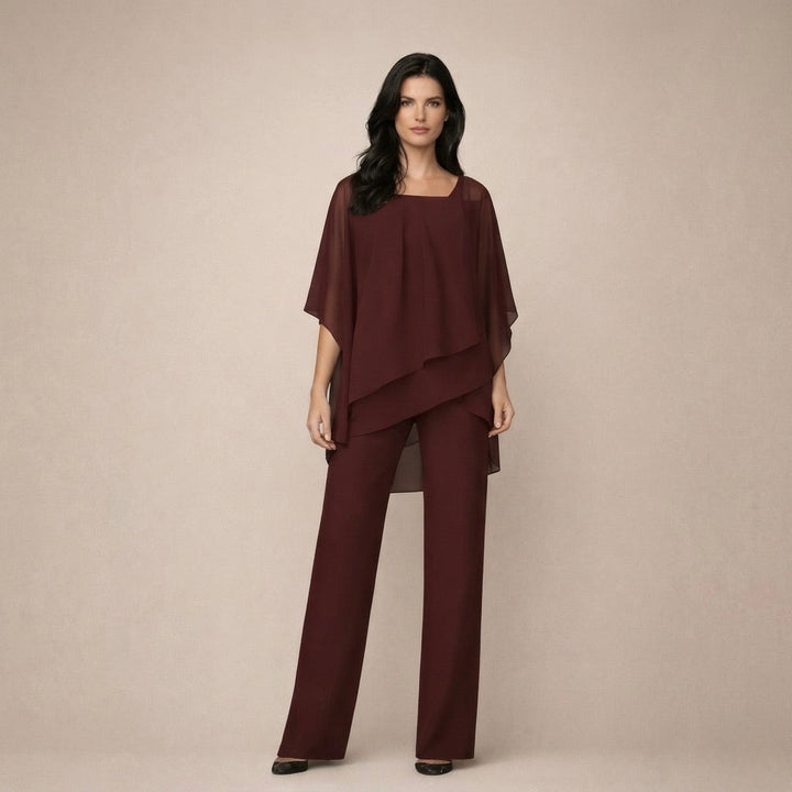 Valeria | Ensemble Haut Asymétrique et Pantalons Large Femme