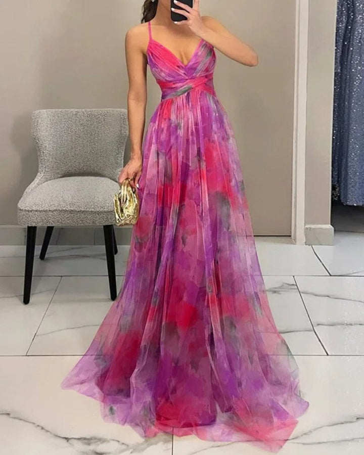 Valeria | Robe Maxi Femme Florale Élégante Fluide