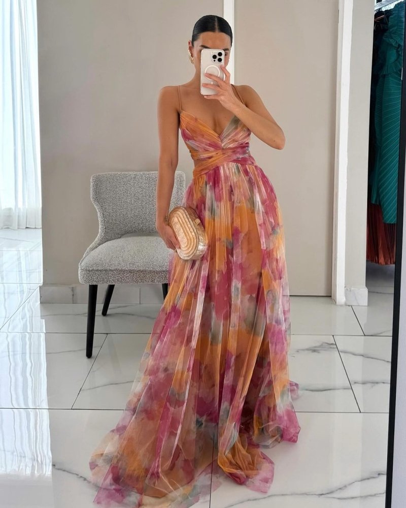 Valeria | Robe Maxi Femme Florale Élégante Fluide