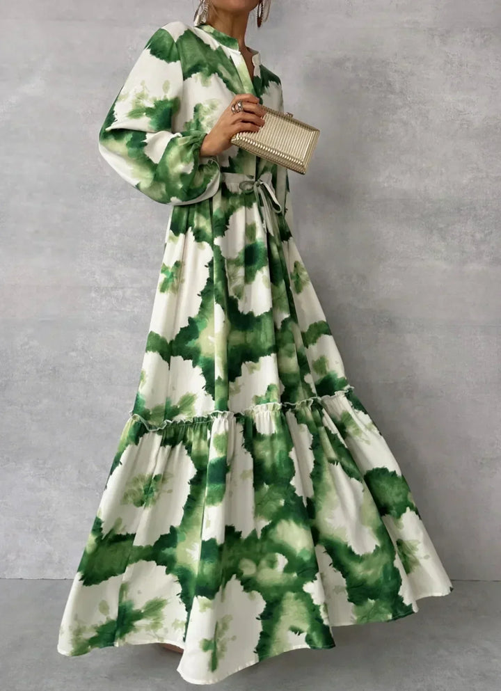 Cerena – Robe maxi élégante à manches longues