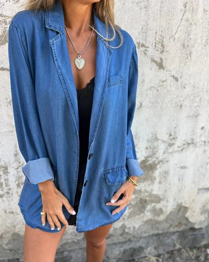Lea | Blazer élégant pour femmes en denim classique