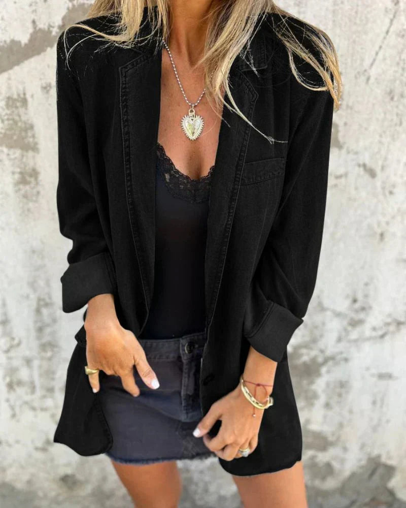 Lea | Blazer élégant pour femmes en denim classique