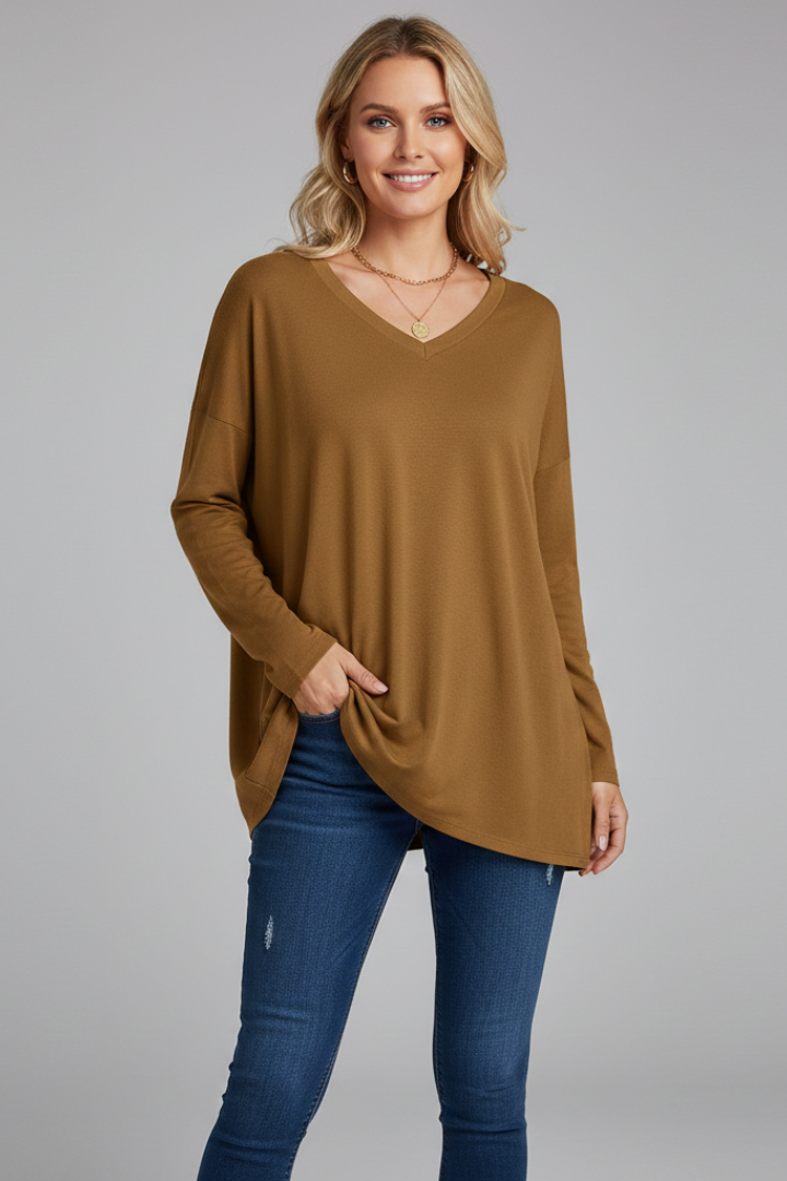 Vesperina | T-shirt à manches longues avec décolleté en V pour femmes