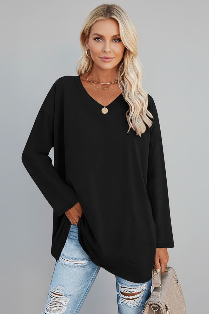 Vesperina | T-shirt à manches longues avec décolleté en V pour femmes