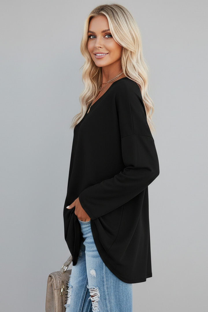 Vesperina | T-shirt à manches longues avec décolleté en V pour femmes