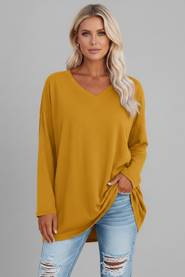 Vesperina | T-shirt à manches longues avec décolleté en V pour femmes