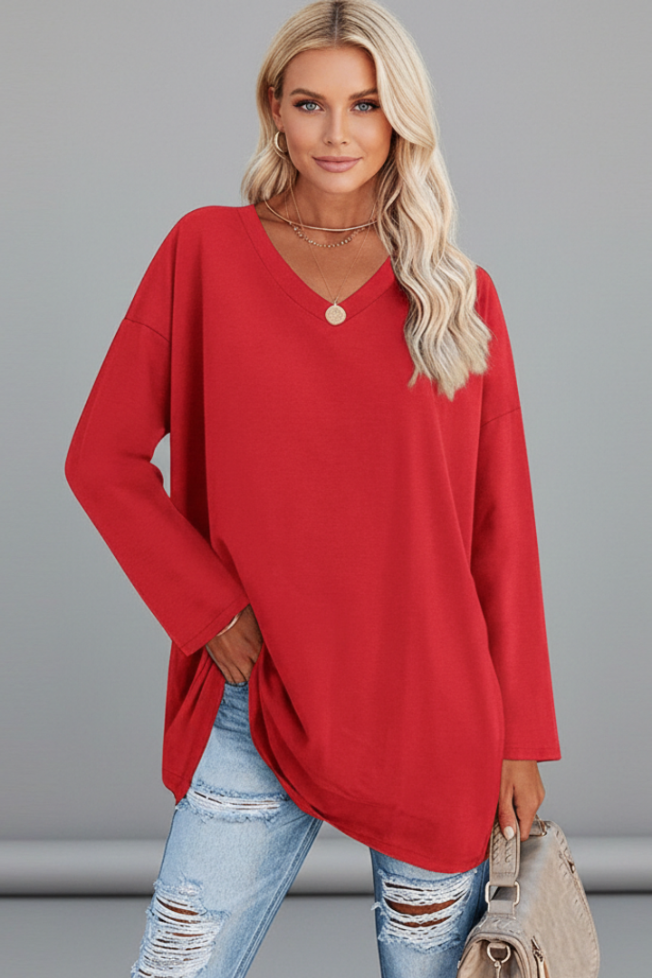 Vesperina | T-shirt à manches longues avec décolleté en V pour femmes