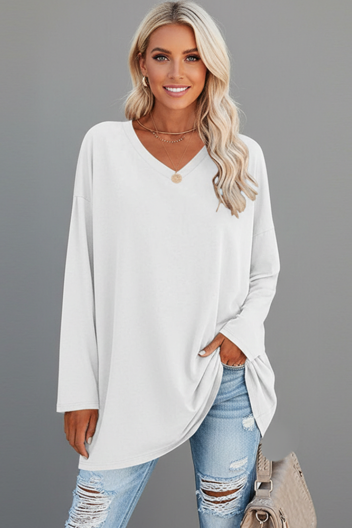 Vesperina | T-shirt à manches longues avec décolleté en V pour femmes