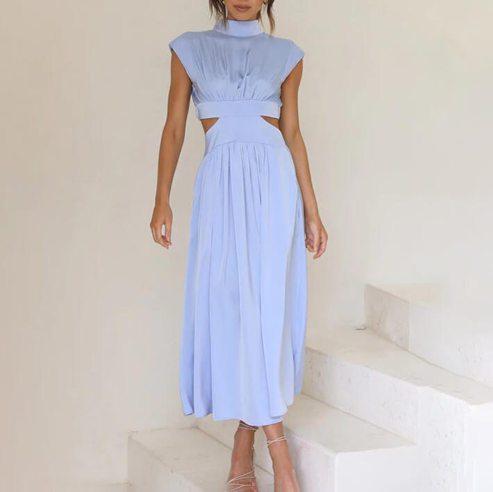 MIRAY - ROBE MIDI AVEC DECUPAGES LATÉRAUX