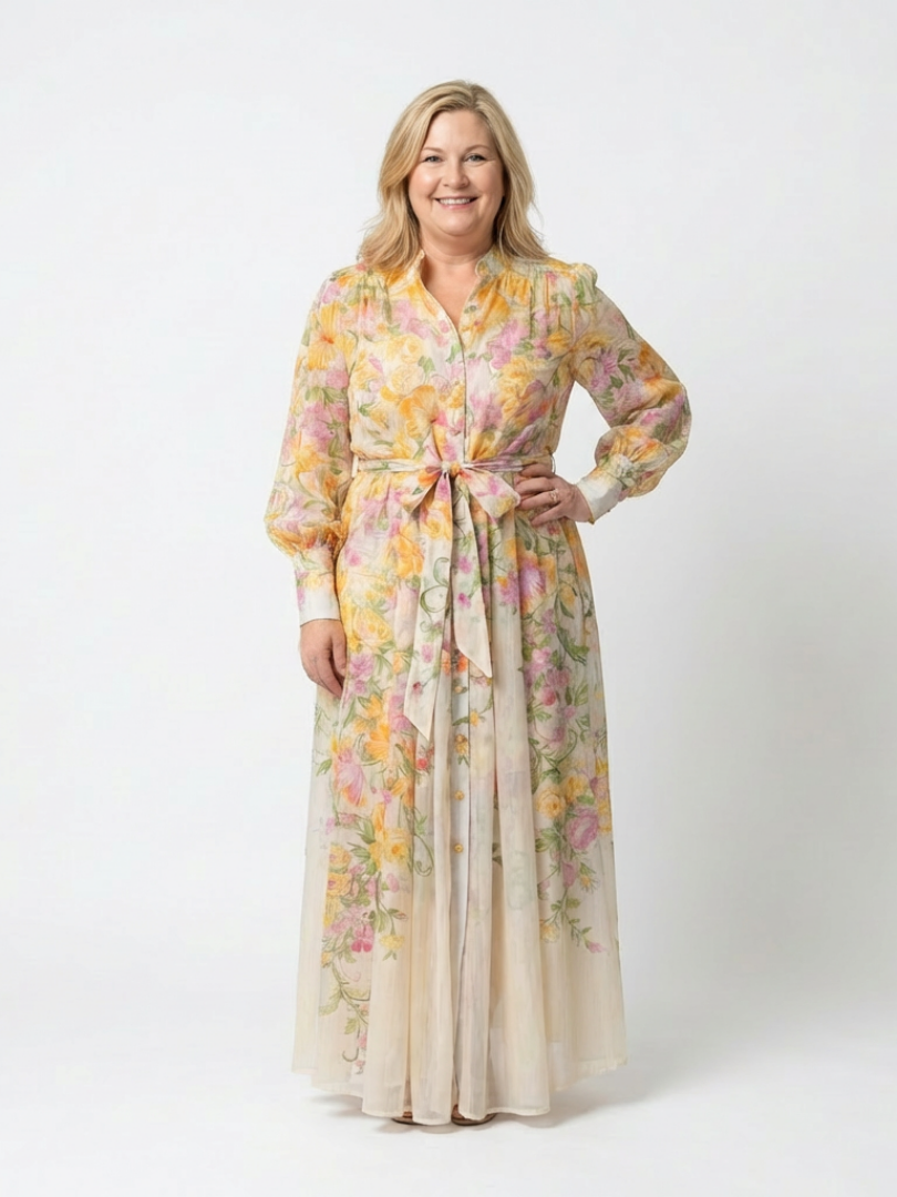 Cressida | Robe maxi florale à manches longues
