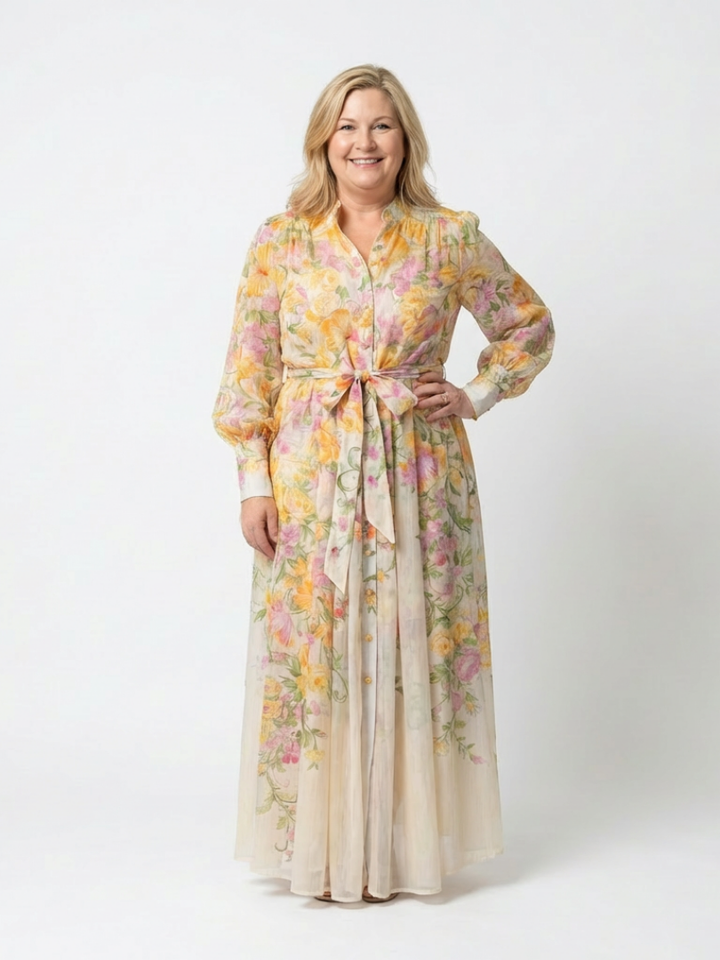 Cressida | Robe maxi florale à manches longues