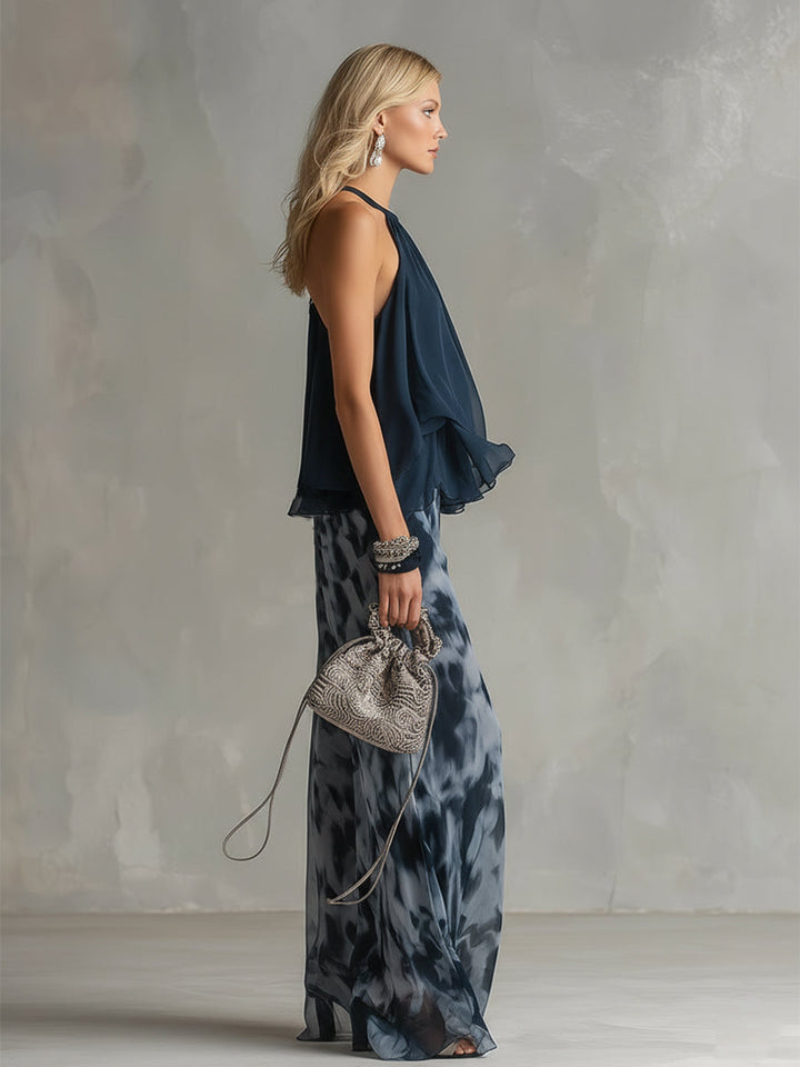 Viviana | Top à Encolure Dégagée pour Femmes avec Pantalon Ample