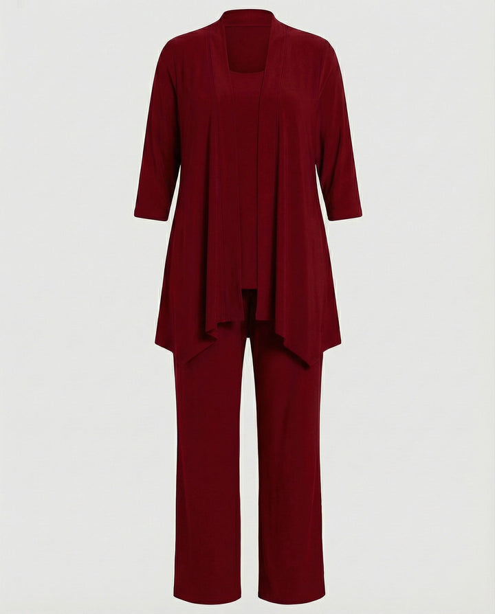 Wanda | Ensemble de costume pantalon trois pièces pour femmes à jambes larges