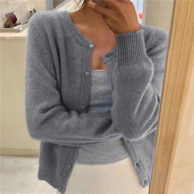 Sofia | Veste en Tricot pour Femmes avec Poches Plaquées