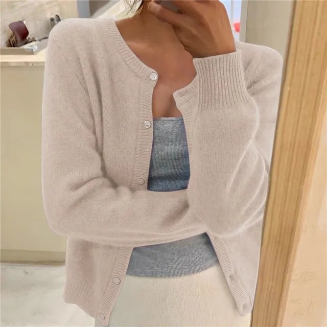 Sofia | Veste en Tricot pour Femmes avec Poches Plaquées