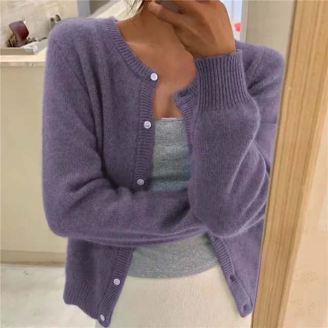 Sofia | Veste en Tricot pour Femmes avec Poches Plaquées