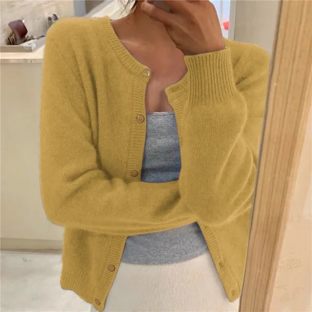 Sofia | Veste en Tricot pour Femmes avec Poches Plaquées