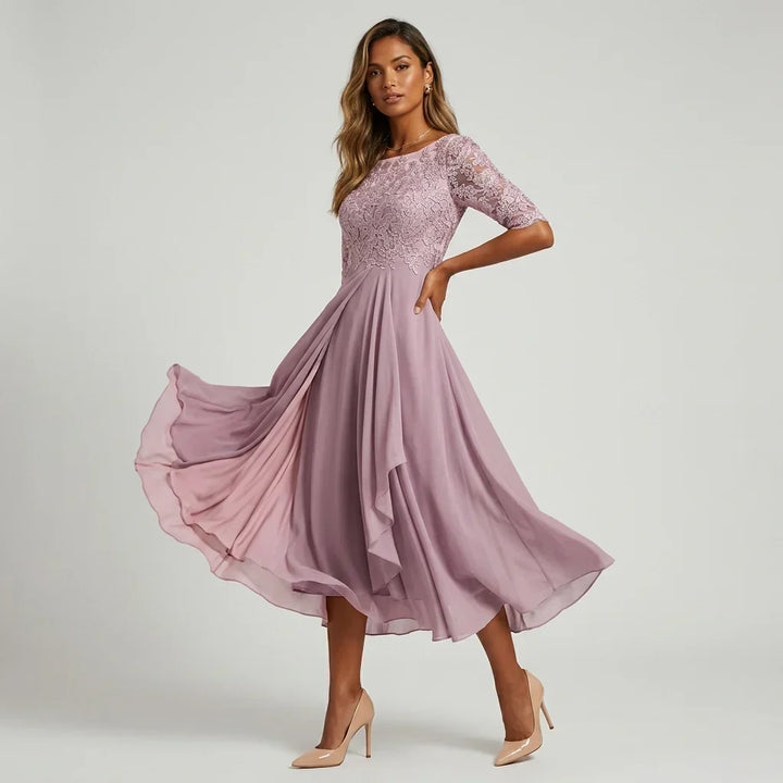 Ella | Robe Midi Festive en Dentelle pour Femmes