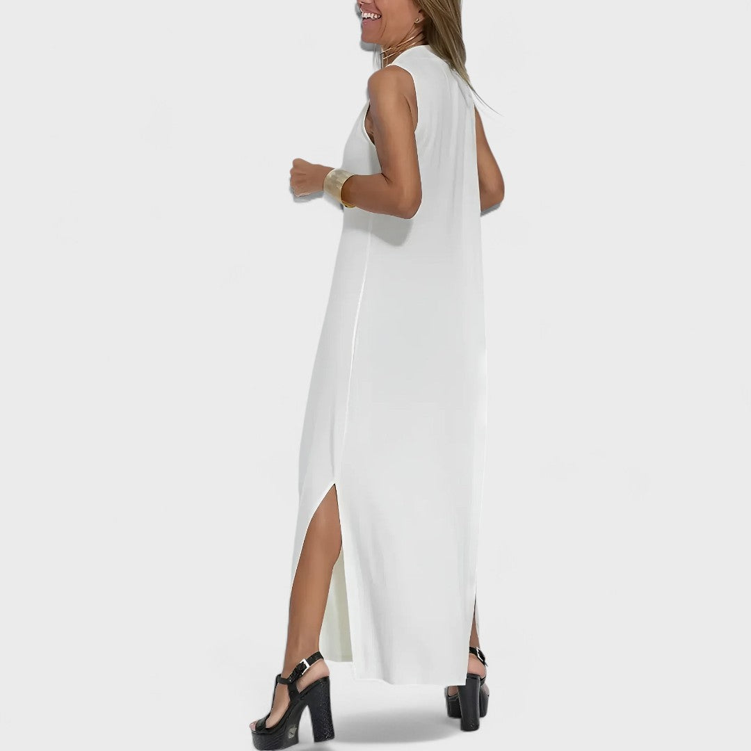 Livana – Robe maxi avec drapé raffiné